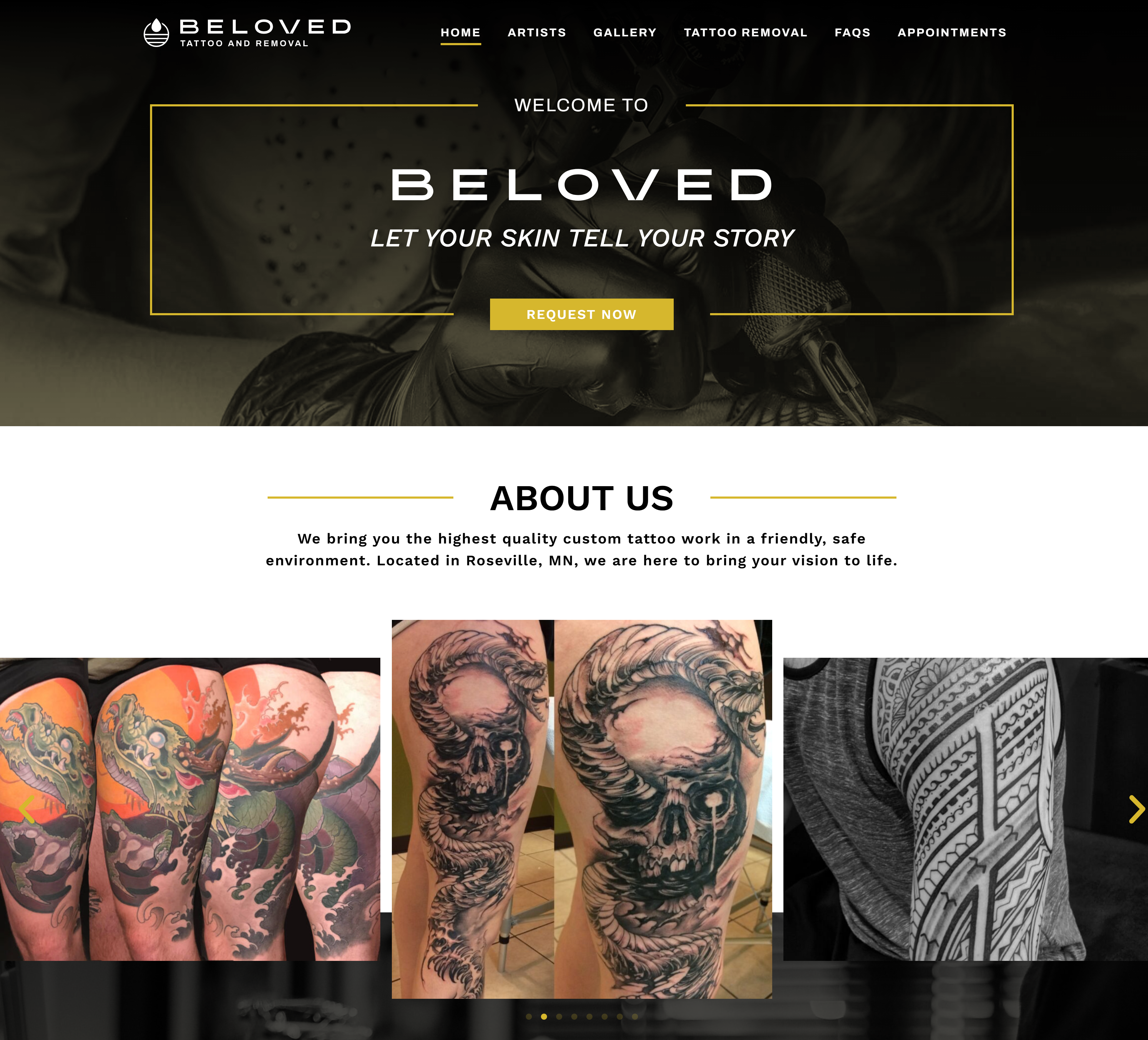 Beloved Studios & Laser Removal website design